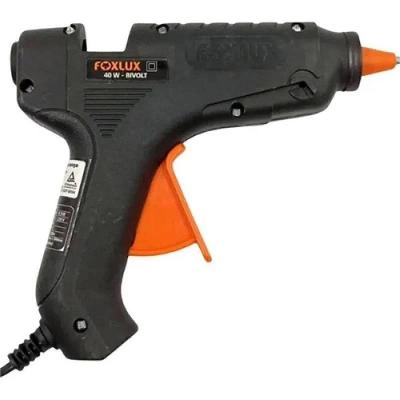 Pistola de Cola Quente Foxlux 40W Bivolt para Artesanato e Reparos Branco 40W