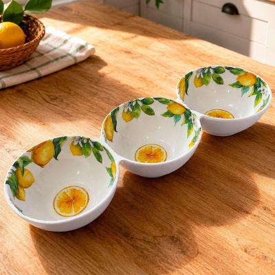 Petisqueira Siciliana C-3 Bowls 1,2L em Melamina para Servir Aperitivos Branco