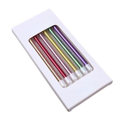 Vela de Aniversário Colorido Metalizado 12cm Kit 6 Unidades Extra Festas