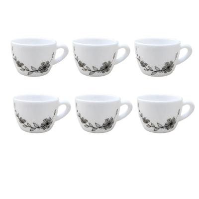 Xícara Florid Vine 130ML em Vidro com Design Floral Azul para Bebidas Branca Fratelli