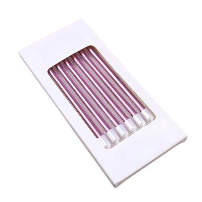 Vela de Aniversário Rosa Metalizada 12cm Kit 6 Unidades Extra Festas
