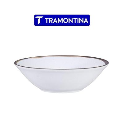 Tigela Bowl Canyon Porcelana Decorada 665ML Resistente a Micro-ondas para Mesa de Jantar Branco