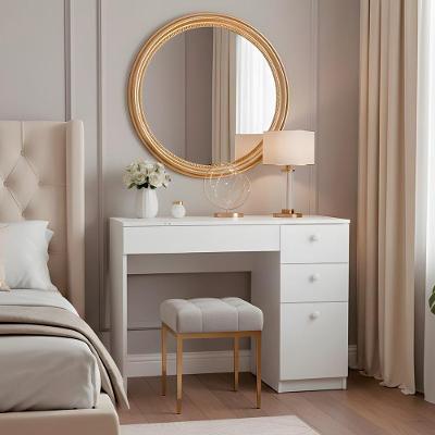 Mesa de Escritório PE-140 Moderno 4 Gavetas MDF-MDP 90,7CM Branco Ditália Móveis