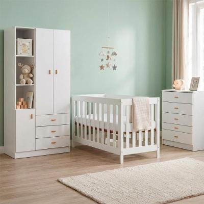 Berço Cômoda Guarda Roupa BBI-56 MDP Colchão Incluso Branco Ditália Móveis 70CM