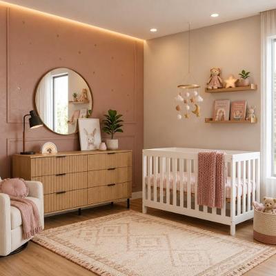 Conjunto Quarto de Bebê Berço com Colchão + Cômoda MDP Branco Ditália Móveis 70CM