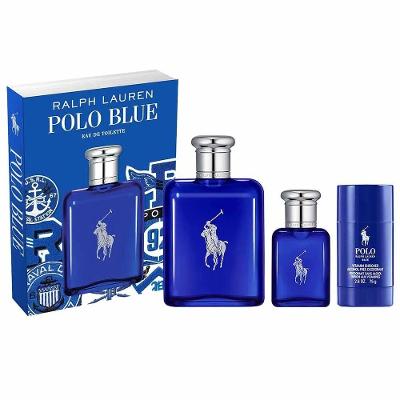 Kit Perfume Polo Blue Ralph Lauren Eau de Toilette Masculino Aromático Fougére 125ML + 40ML