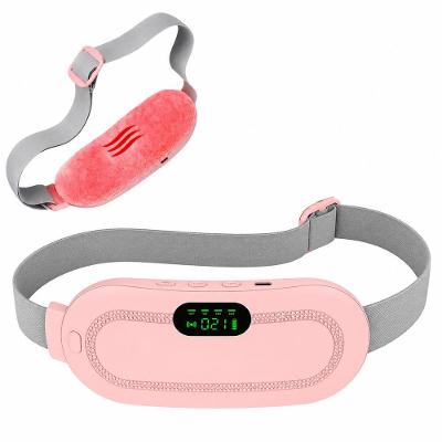 Massageador Elétrico para Cólicas com Aquecimento Vibração USB e Cinta Ajustável Rosa Bivolt