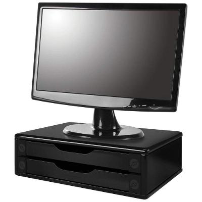 Suporte para Monitor 3346 com 2 Gavetas Preto Souza Office 38,5CM