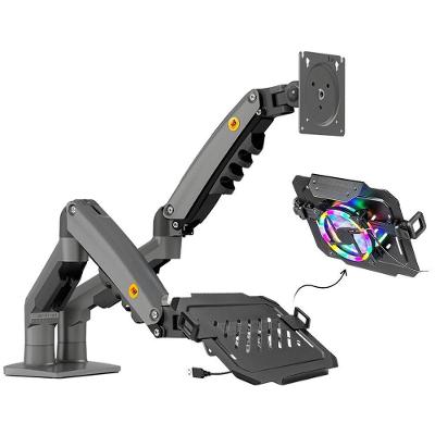 Suporte para Monitor NB-F160-NBH8RGB com Braço Articulado e Bandeja RGB Preto Central Suportes 40CM