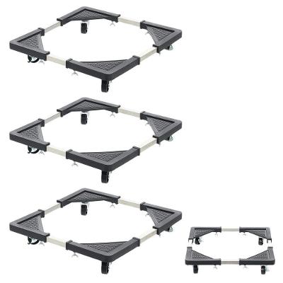 Suporte com Rodinhas Leva Pra Casa SU-RODA Eletrodoméstico Ajustável 140KG Bivolt Preto 3 Unidades