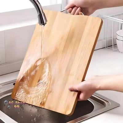 Tábua de Corte MR1054 em Bambu com Alça Metálica Resistente para Cozinha Marrom Hanae Mori 22CM