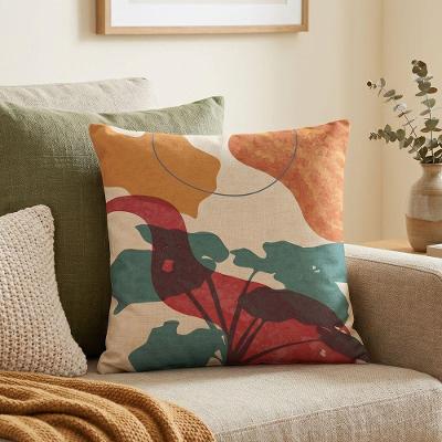 Almofada Decorativa Suede Digital com Estampa Abstrata Bege Decorella 43CM