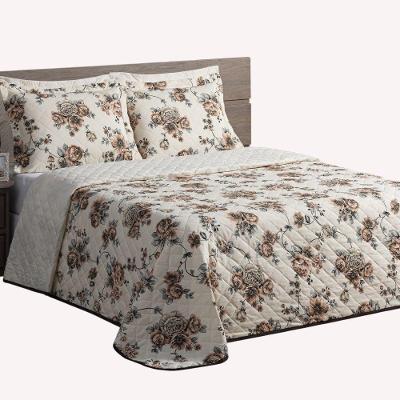 Cobre Leito Amy Queen 3 Peças 100% Algodão Matelassê Bege Lilly Home Enxovais 260CM