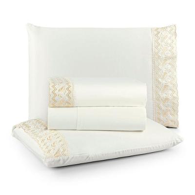 Jogo de Lençol Magnific Queen 4 Peças 100% Algodão Off White Lilly Home Enxovais 158CM 4PÇ