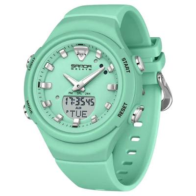 Relógio Eletrônico Esportivo Feminino Sanda 6371 Digital com Pulseira em Silicone Verde
