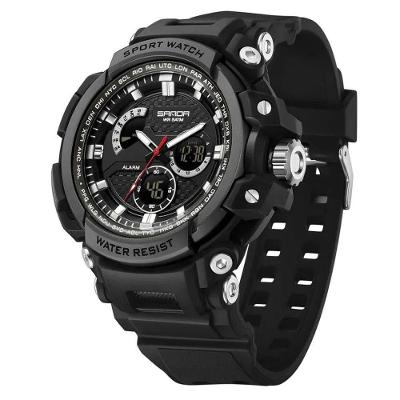 Relógio Eletrônico Masculino Sanda 3388 Digital Silicone Preto