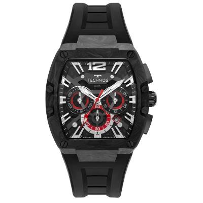 Relógio Masculino JS25BDQ-2P Cronógrafo Silicone Fibra de Carbono Preto 4,3CM