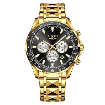 Relógio Masculino Clássico 89229 Aço Inox à Prova D'água Prata Lige 4CM