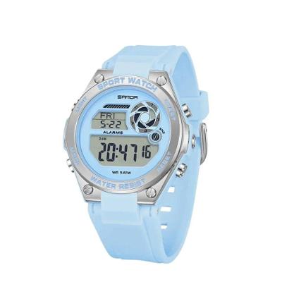 Relógio Feminino Sanda 9098 Digital com Pulseira em Silicone Azul