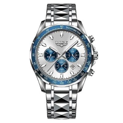 Relógio Masculino Clássico 89229 Aço Inoxidável LED à Prova D'água Prata Lige