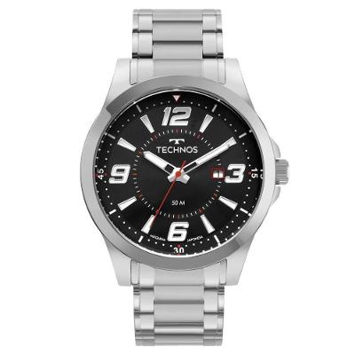 Relógio Masculino Racer Analógico em Aço Inox Prata Technos 4,5CM