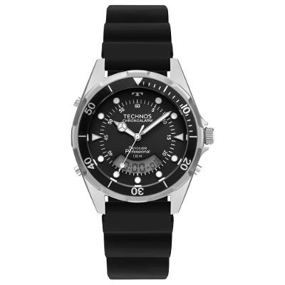 Relógio Masculino Skydiver Ana Digi Silicone Anadigi Preto Technos