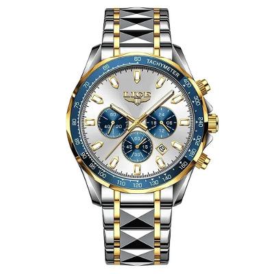 Relógio Masculino 89229 Clássico em Aço Inox com Cristal Mineral Inox Lige 4CM