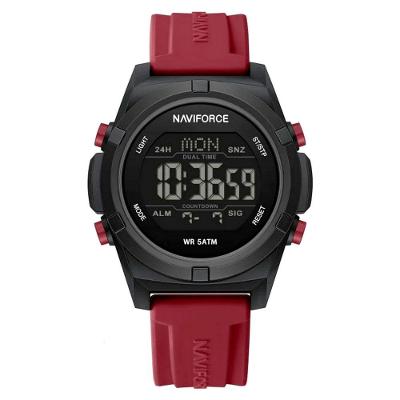 Relógio Masculino Naviforce com Display LCD 50m Resistente a Água Vermelho