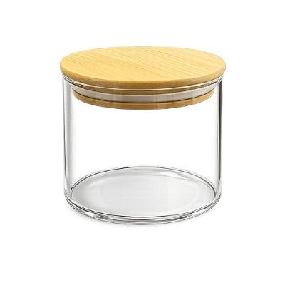 Pote de Vidro MR1330 para Armazenar Alimentos 380ML Bambu Kokeshi