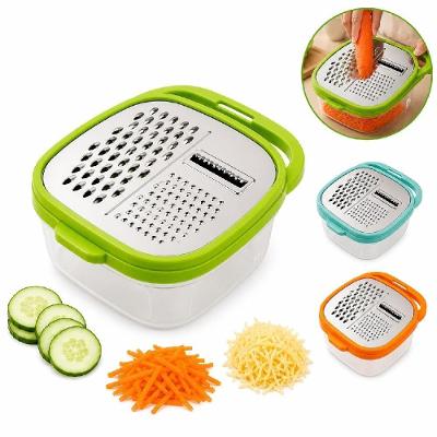 Pote Ralador de Alimentos 4 em 1 com Recipiente em Polipropileno para Legumes Frutas e Queijo 3