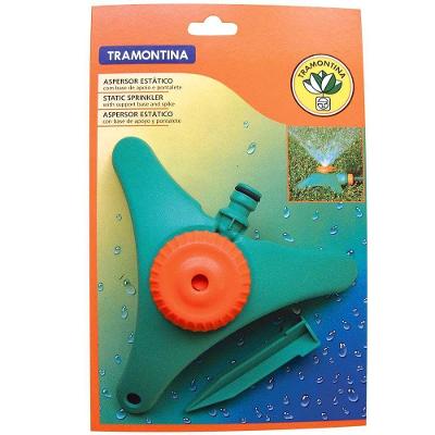 Aspersor com Base de Apoio e Pontalete Modelo Estático Irrigação 68m2 Laranja com Verde Tramontina