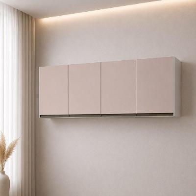 Armário Aéreo Essenza 4 Portas 0 Gavetas MDF 15mm TAMANHO 165CM Branco e Bege Luciane Móveis