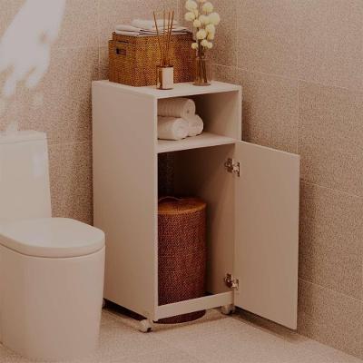 Armário para Banheiro com Rodinhas sem Porta sem Gaveta MDP 42CM Branco Mercado das Prateleiras