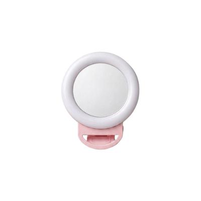Acessório para Celular Ring Led com Espelho e 9 Efeitos de Luz Rosa 10CM