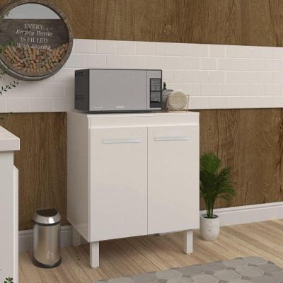 Balcão de Cozinha Julia para Forno Ou Micro-ondas 2 Portas MDP 75cm Branco Mobília Decor