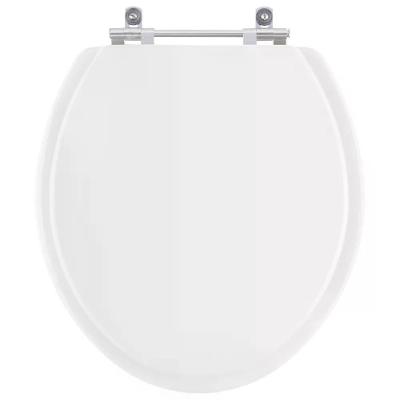Assento Sanitário Eco Alongado Resina Plástica Parafusado Convencional Alumínio Branco 40CM