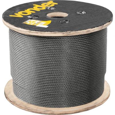 Cabo de Aco AF 3-32 Alma de Fibra 6x7 Galvanizado Resistente Cinza Vonder 500M