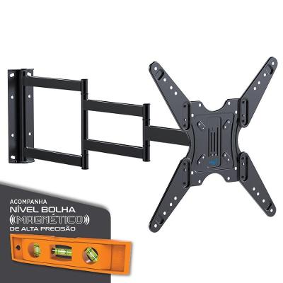 Suporte Articulado ELG A02v4ext para TV 26 a 75 Polegadas com Ajuste Até 95CM Bivolt Preto