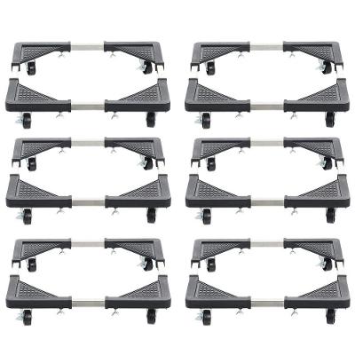 Suporte com Rodinhas Ajustável AB Mídia SU-RODA para Eletrodoméstico 140KG Bivolt Preto 6 Unidades