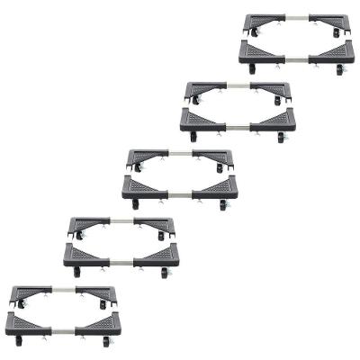 Suporte com Rodinhas Ajustável Kit 5 Unidades Mundo LGBT para Eletrodoméstico 140KG Bivolt Preto