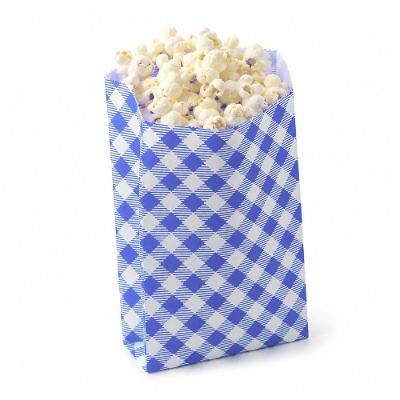 Saquinho de Papel Xadrez 8cm X 14cm 50 Unidades Azul Escuro Kaixote