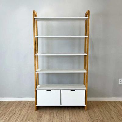 Estante Linea Ample 6 Prateleiras Madeira Pinus 100CM Branco e Nozes Artfactory Design 188,5CM