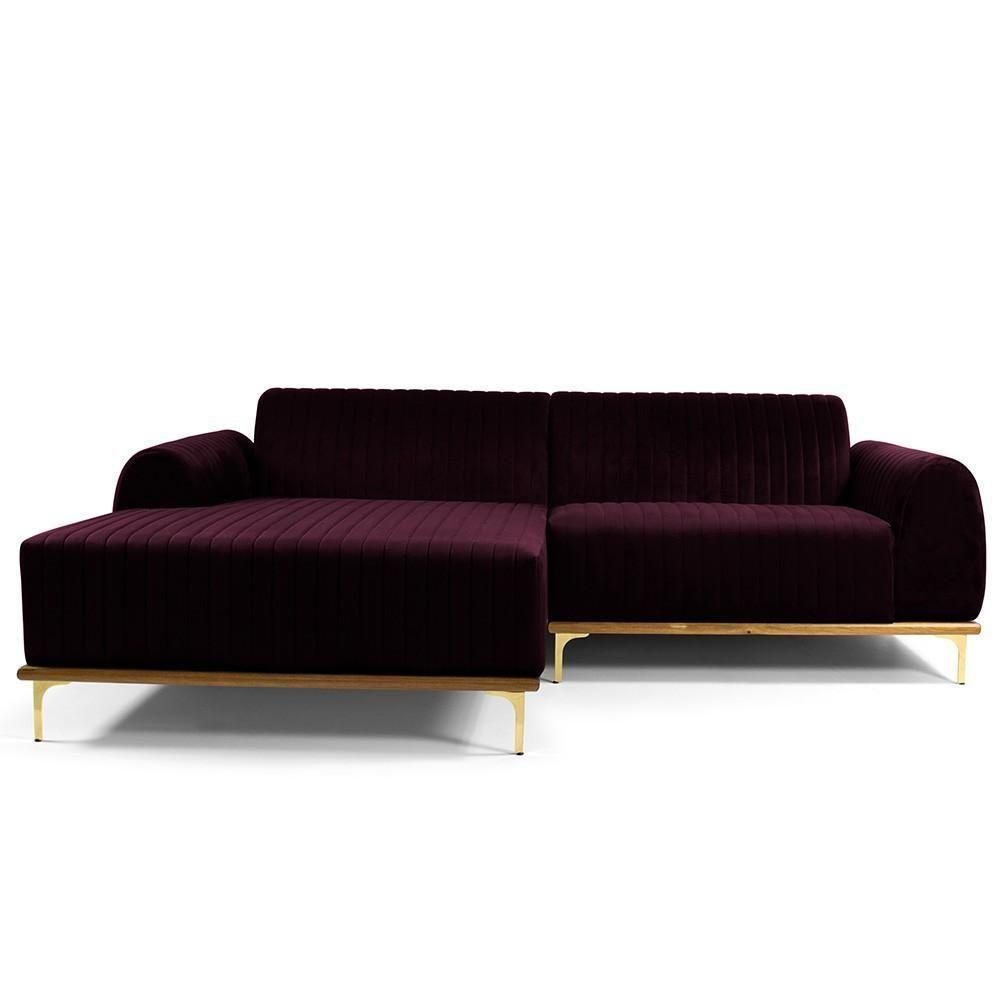 Sofá 4 Lugares Com Chaise Molino 265cm Roxo Grape C-292 - 3