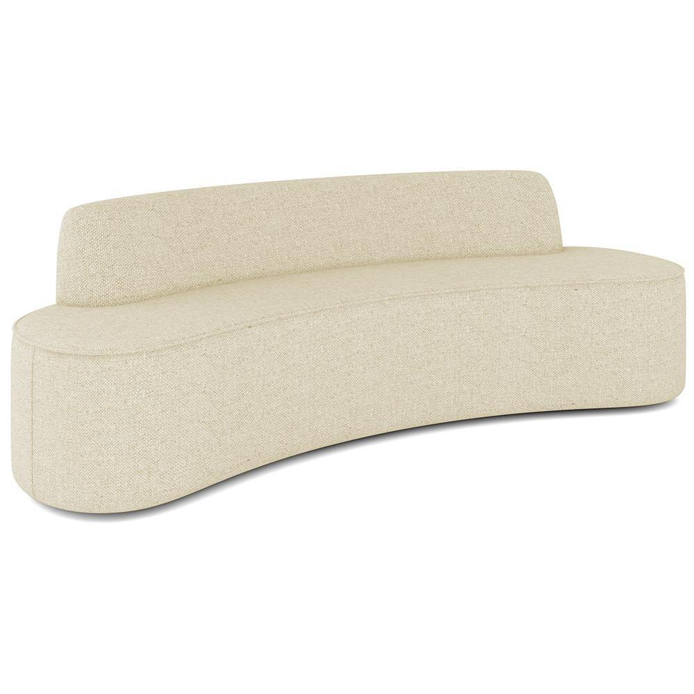 Sofá 4 Lugares Curvo Sala De Estar Living Cancún D02 Linho Bege 260 Cm D-463 - 1