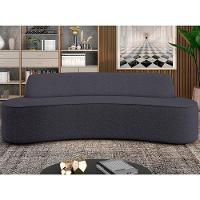 Sofá 4 Lugares Curvo Sala De Estar Living Cancún D02 Linho Chumbo 230 Cm D-465 - 3