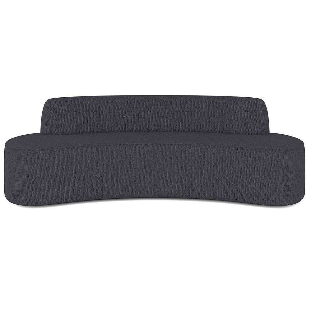 Sofá 4 Lugares Curvo Sala De Estar Living Cancún D02 Linho Chumbo 260 Cm D-465 - 3