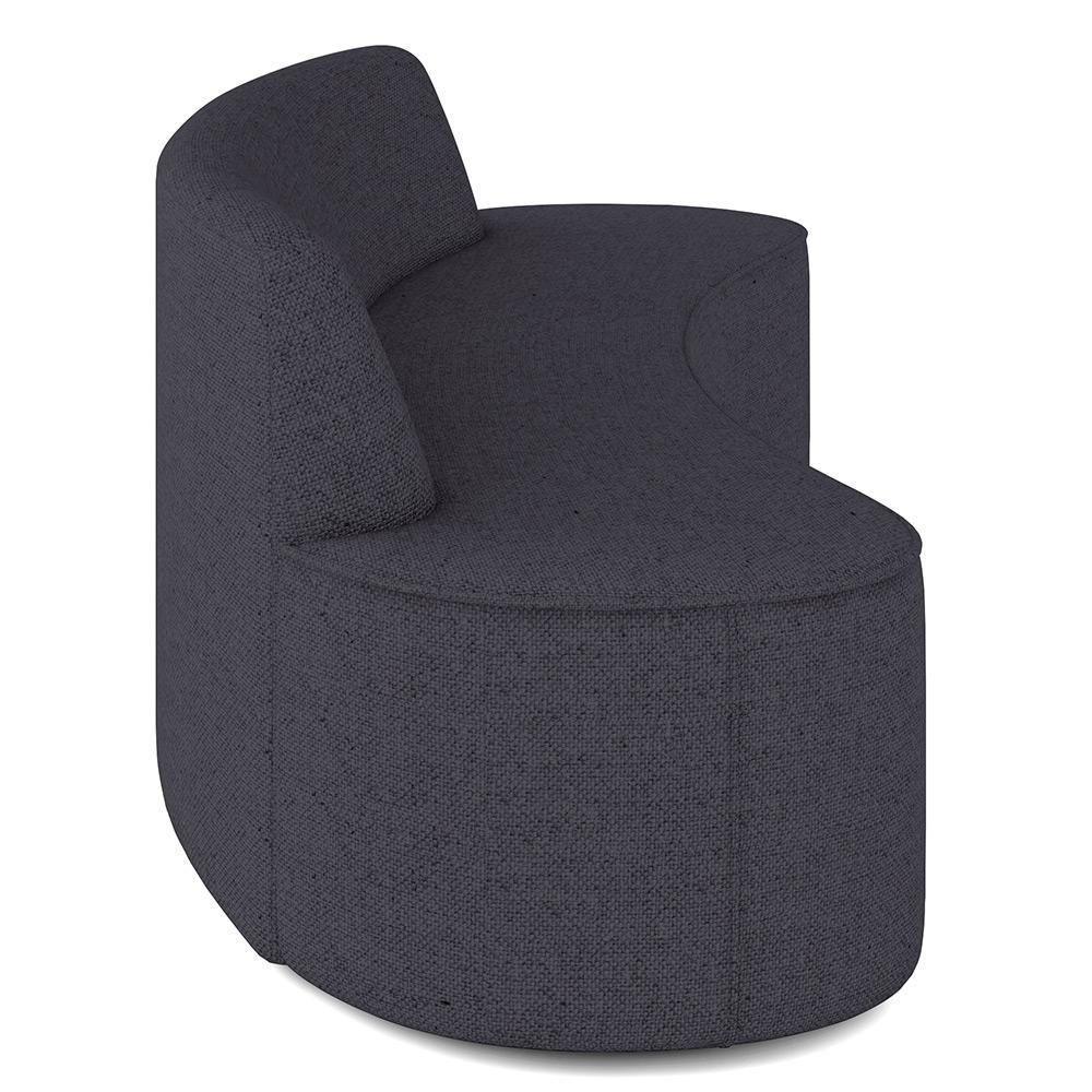 Sofá 4 Lugares Curvo Sala De Estar Living Cancún D02 Linho Chumbo 260 Cm D-465 - 7