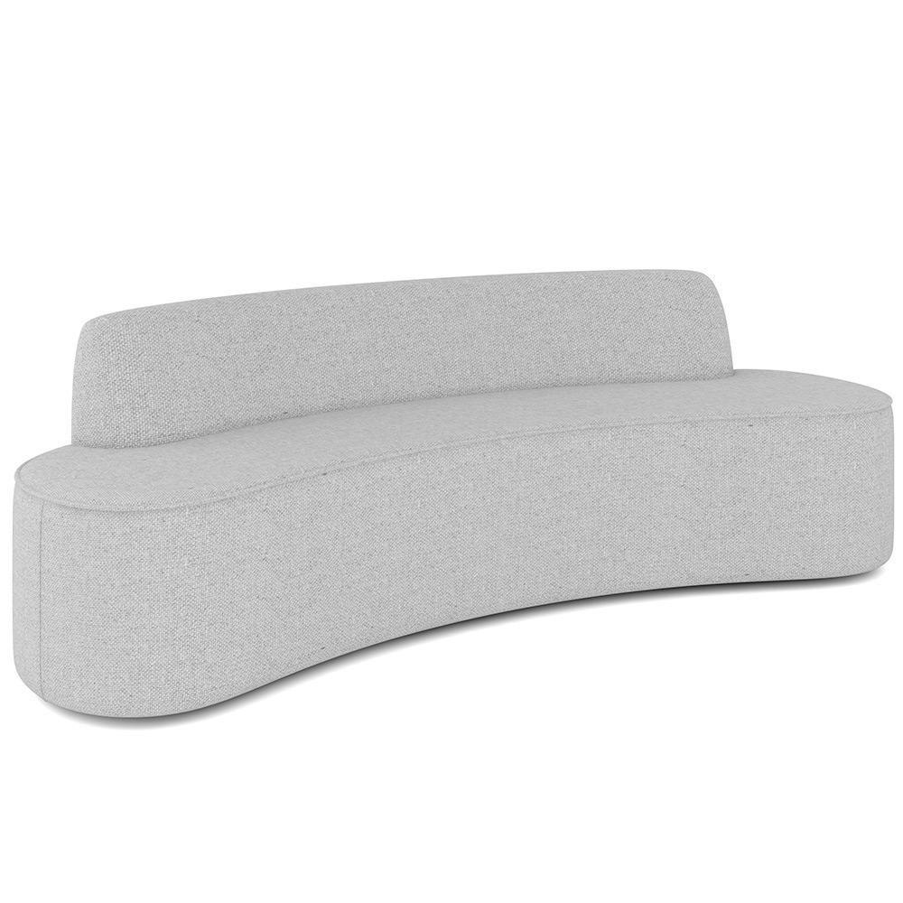 Sofá 4 Lugares Curvo Sala De Estar Living Cancún D02 Linho Cinza Escuro 260 Cm C-416 - 1