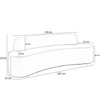 Sofá 4 Lugares Curvo Sala De Estar Living Cancún D02 Linho Cinza Escuro 260 Cm C-416 - 5