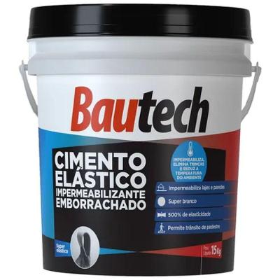 Cimento Elástico Impermeabilizante 30015 com Elasticidade Até 500% Branco Bautech 15kg